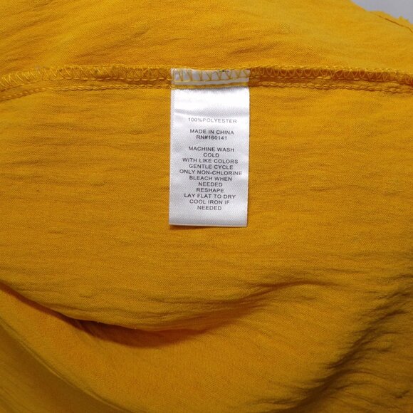 89th & Madison Yellow Gold Swiss Dot Top Womens size Small Tassels Flare Sleeve - Picture 10 of 10